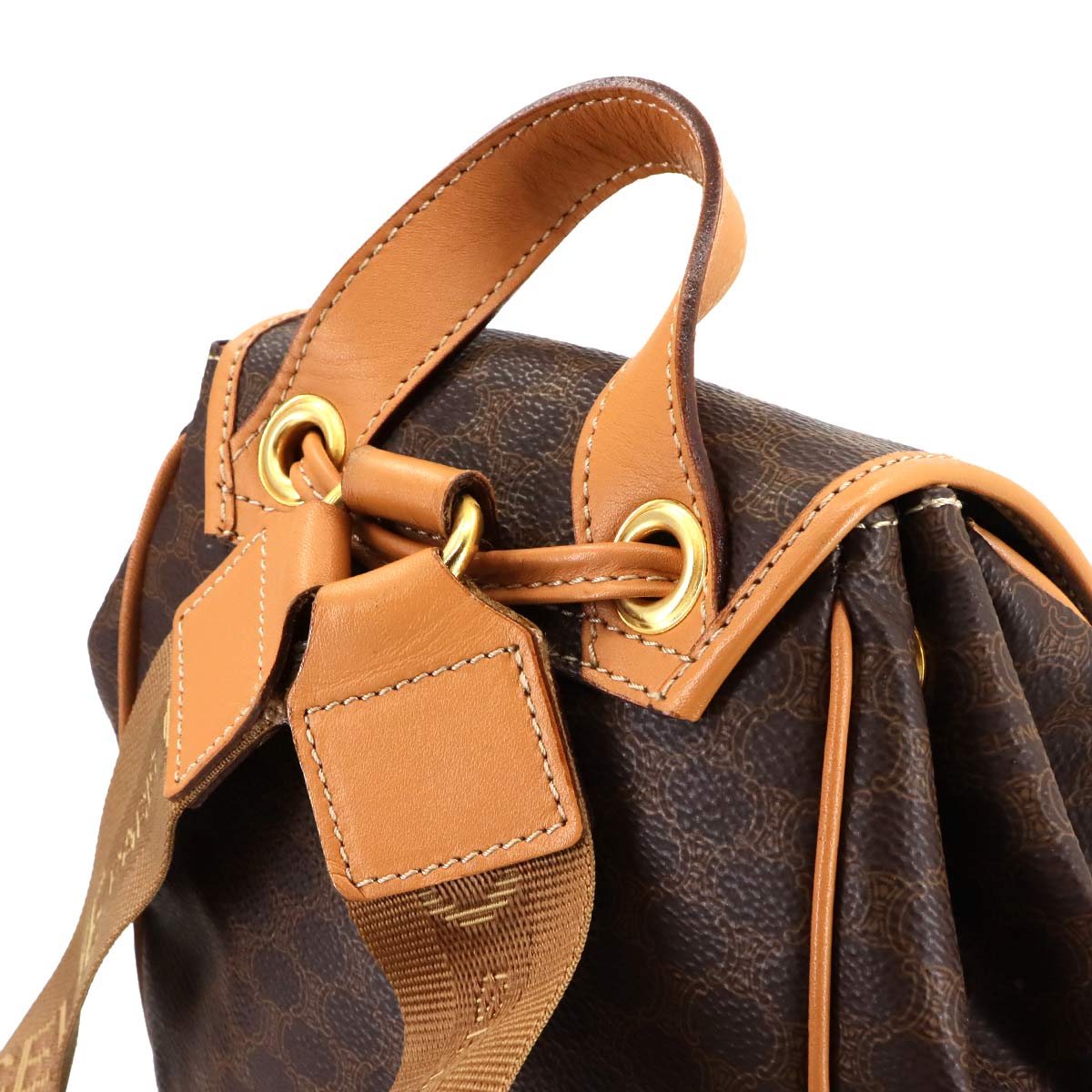 Macadam Backpack PVC Leather Brown Vintage Purse