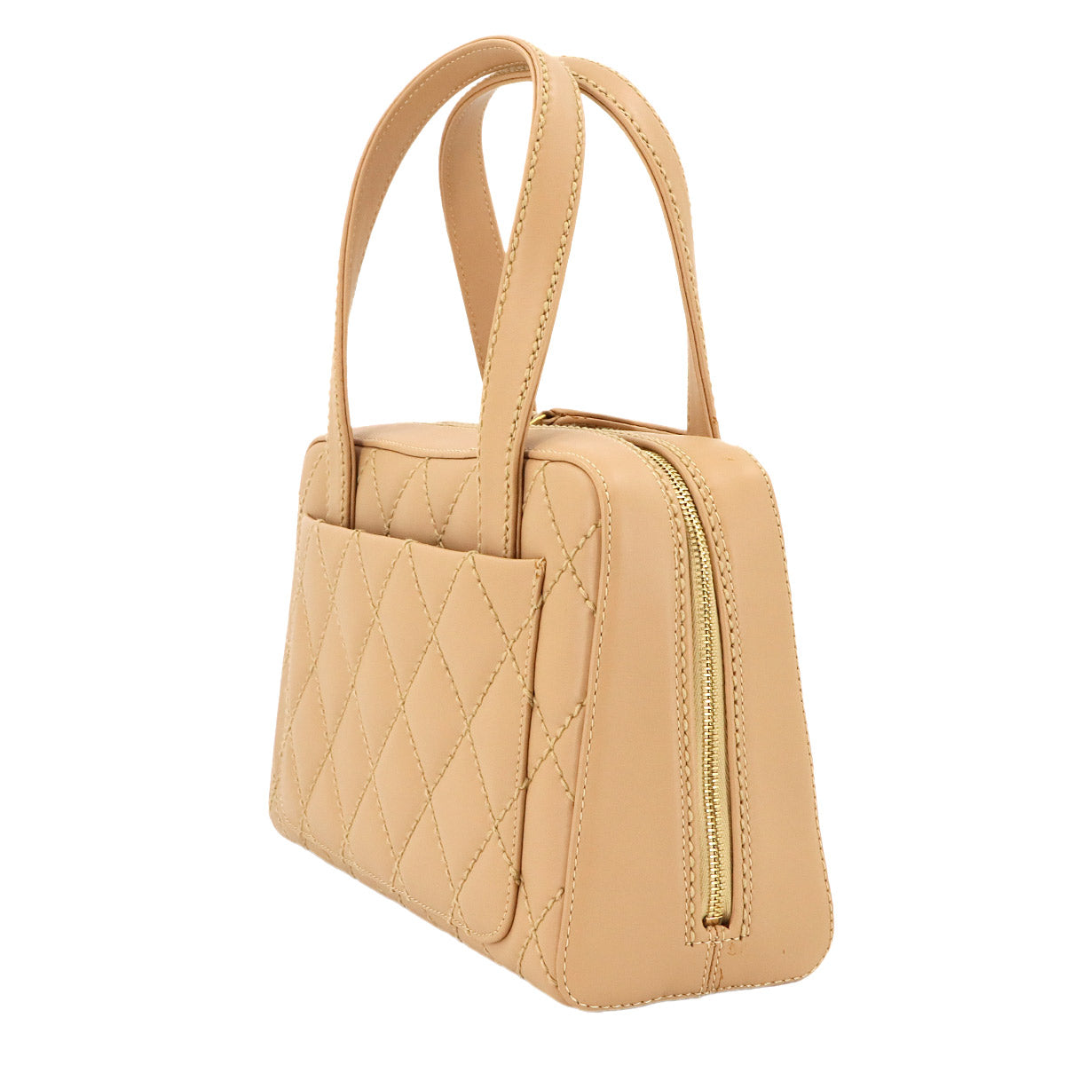 Wild Stitch Hand Bag Leather Beige A20666 Purse