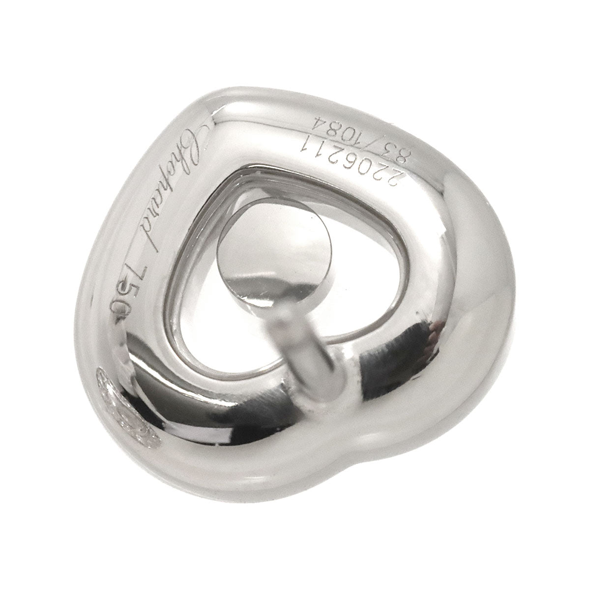 Happy Diamond Heart Earrings Pierced 18K WG 750