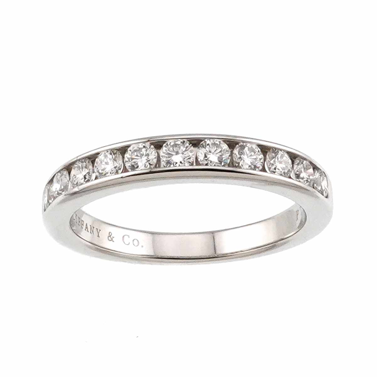 Half Diamond band Ring Platinum Size4.75-5(US)