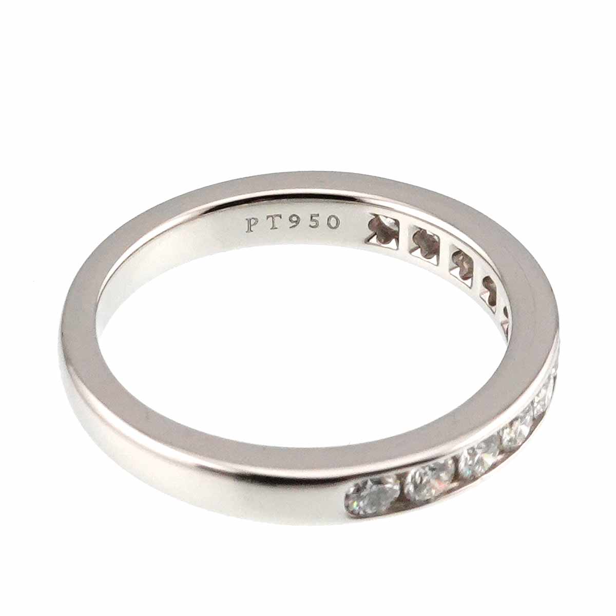 Half Diamond band Ring Platinum Size4.75-5(US)