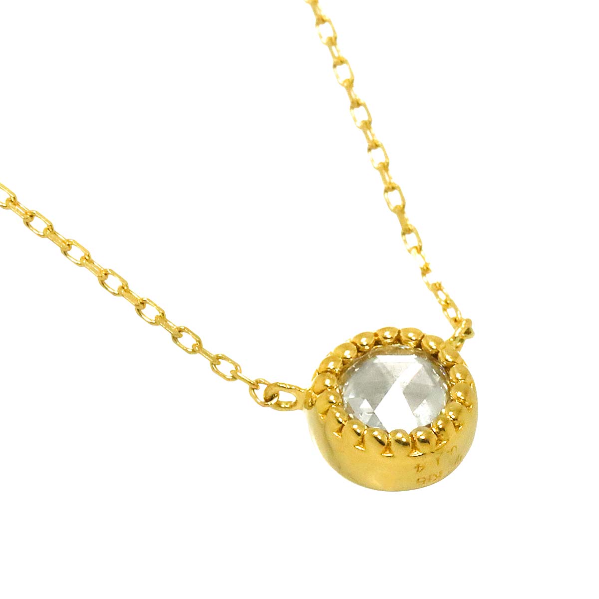 Diamond 0.14ct Citrine Necklace 18K YG 750