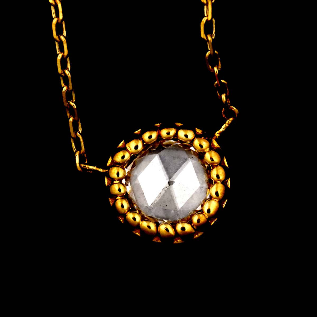 Diamond 0.14ct Citrine Necklace 18K YG 750