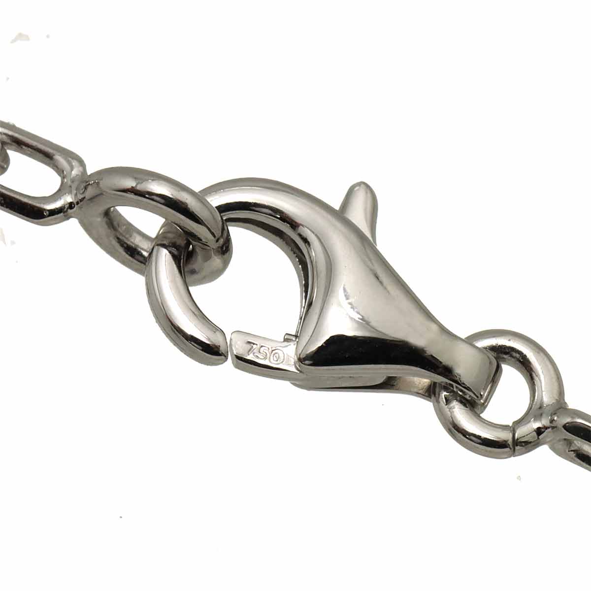 Vintage Alhambra Mother of Pearl Long Necklace 18K WG