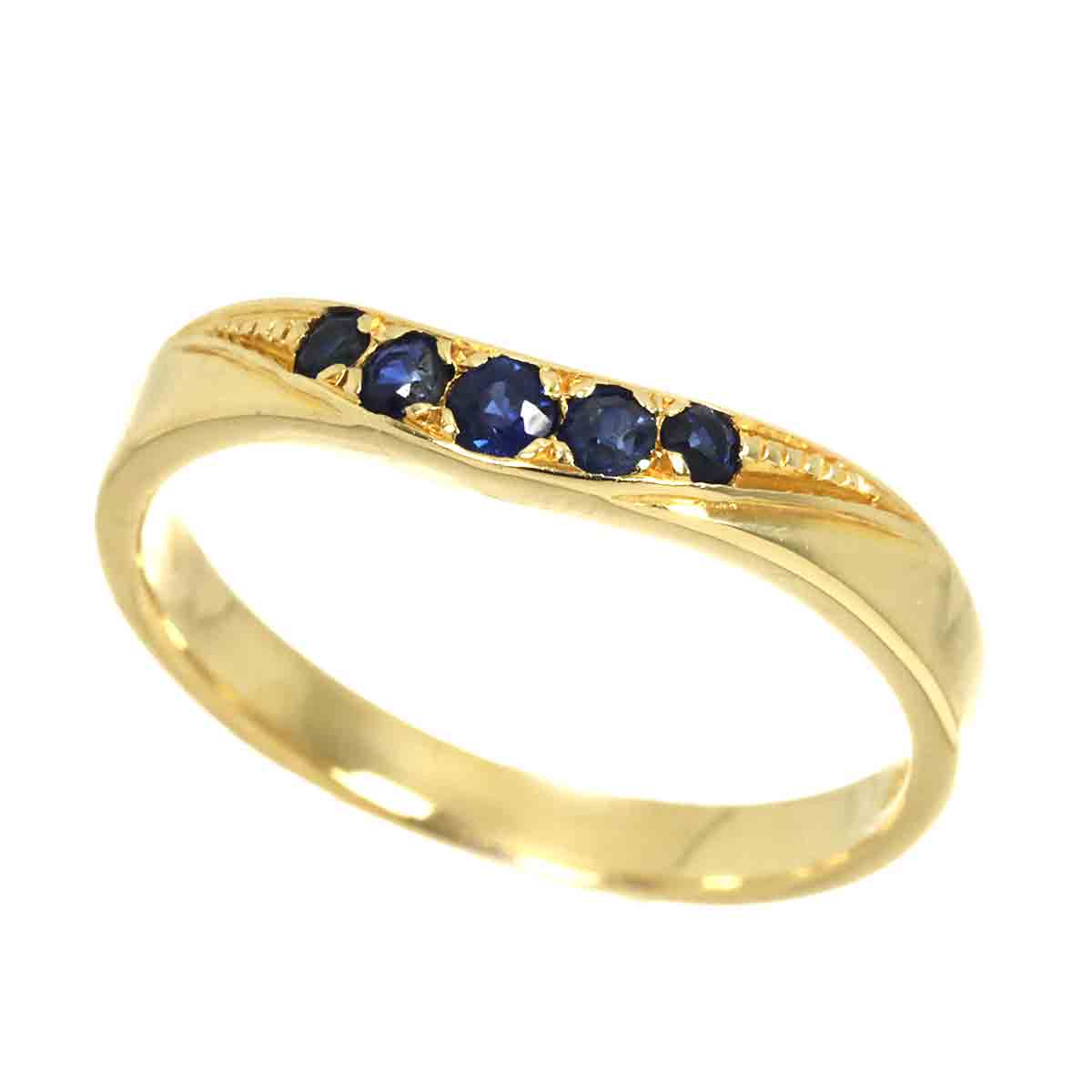 Sapphire Ring 18K YG 750 size5.25-5.5(US)