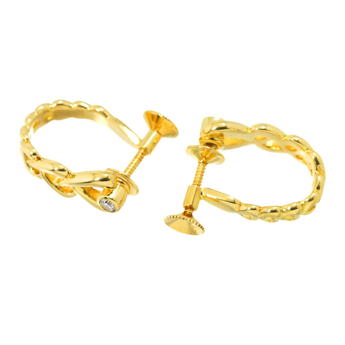 Akoya Pearl 5.3mm Diamond Earrings 18K Yellow Gold 750