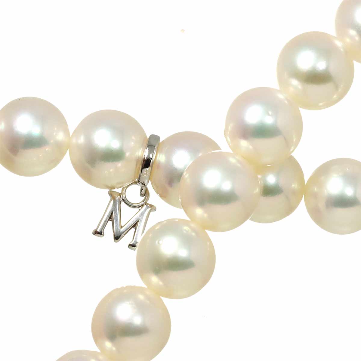 Akoya Pearl SV Necklace 18K WG Earrings Pierced Two piece set