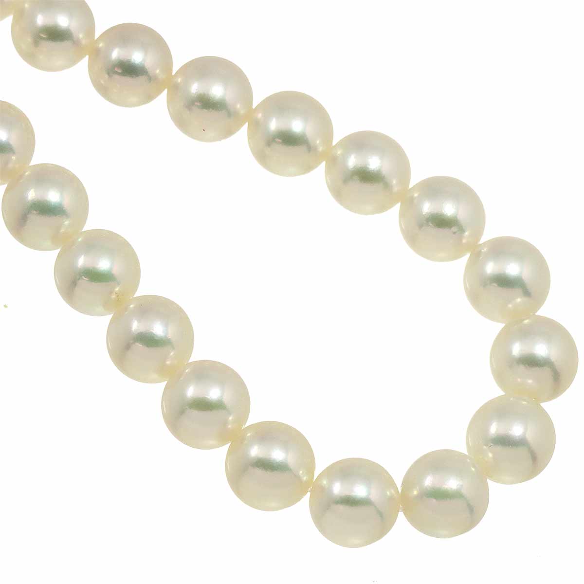 Akoya Pearl SV Necklace 18K WG Earrings Pierced Two piece set
