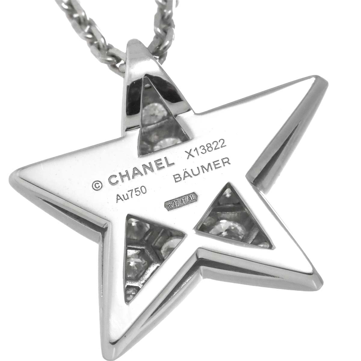 Comet Diamond Necklace LM 18K White Gold 750