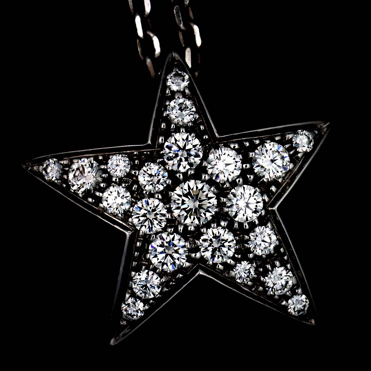 Comet Diamond Necklace LM 18K White Gold 750