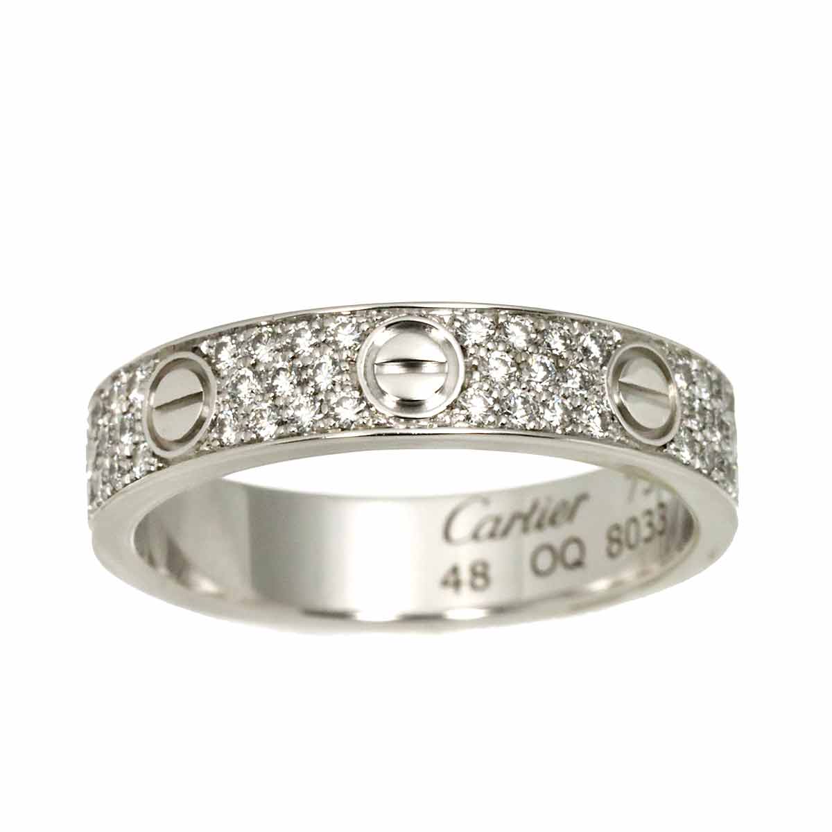 Mini Love Ring Full Pave Diamond 18K WG 750 size48 4.5(US)