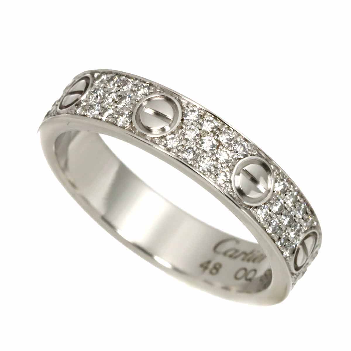 Mini Love Ring Full Pave Diamond 18K WG 750 size48 4.5(US)