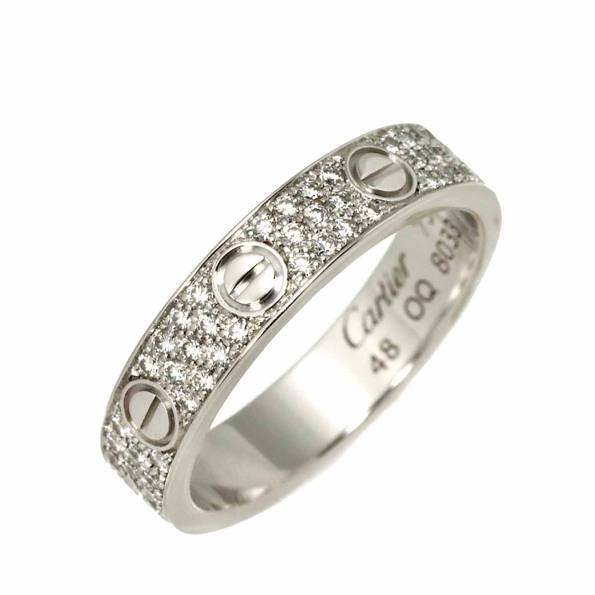 Mini Love Ring Full Pave Diamond 18K WG 750 size48 4.5(US)