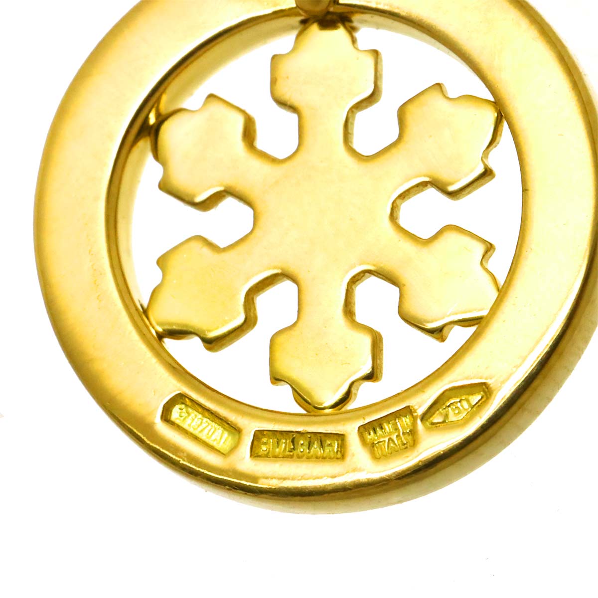 Tondo Snowflake Pendant Top 18K YG 750