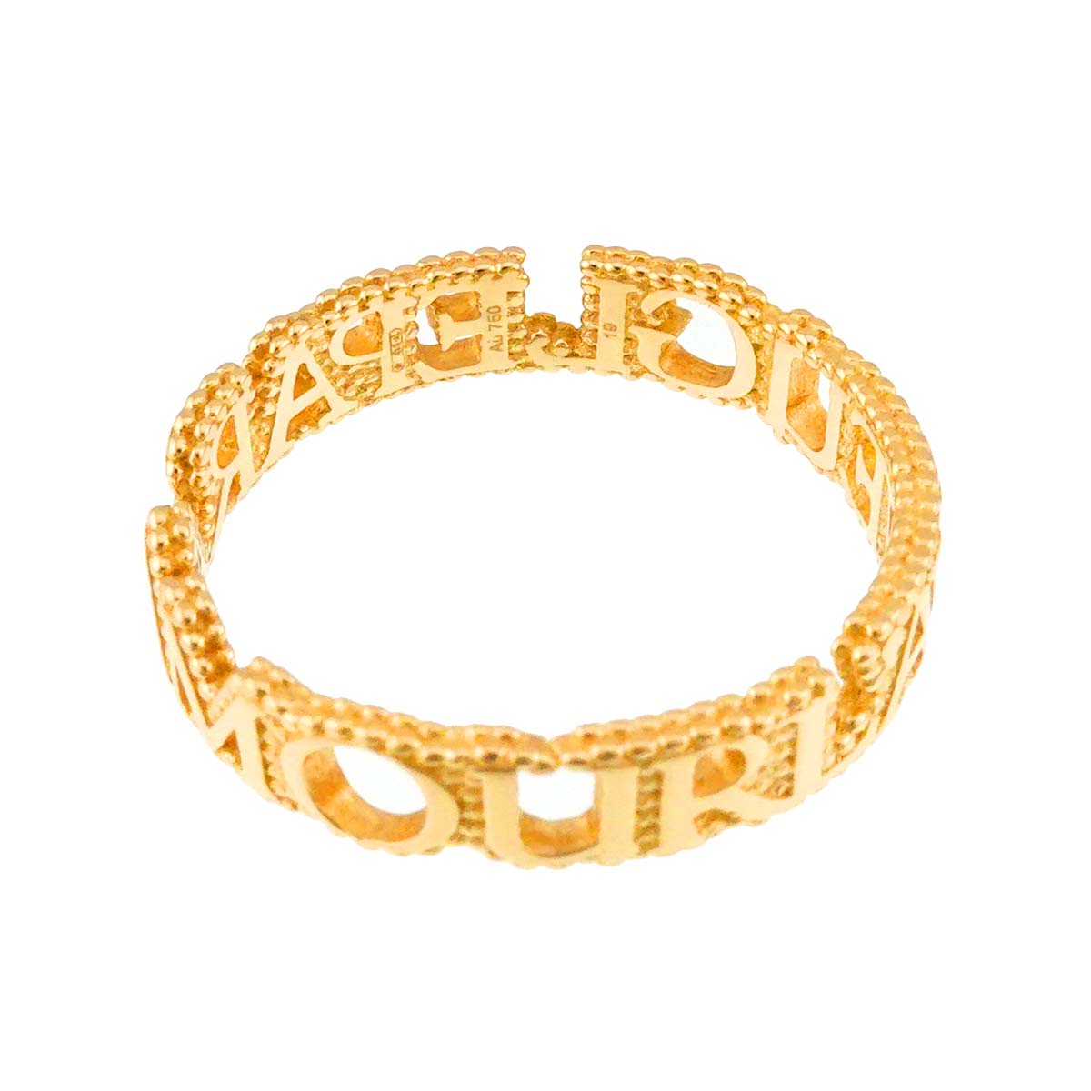 L AVEUGLE PAR AMOUR Ring 18K Yellow Gold 750 Size19 8.25(US)