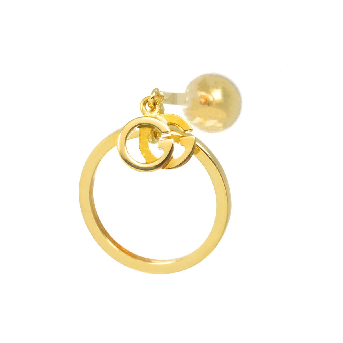 GUCCI GG Logo Earring Pierced 18K YG 750 One Piece only