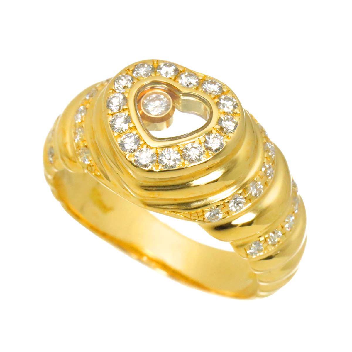 Happy Heart Diamond Ring 18K YG 750 Size6.25-6.5(US)
