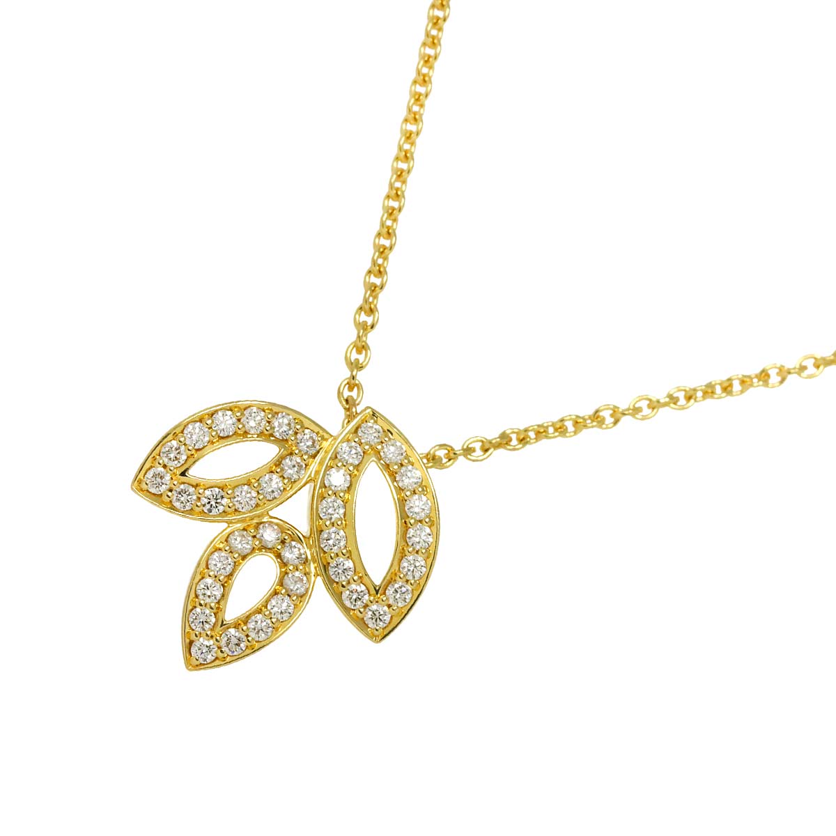 Lily Cluster Mini Diamond Necklace 18K Yellow Gold 750