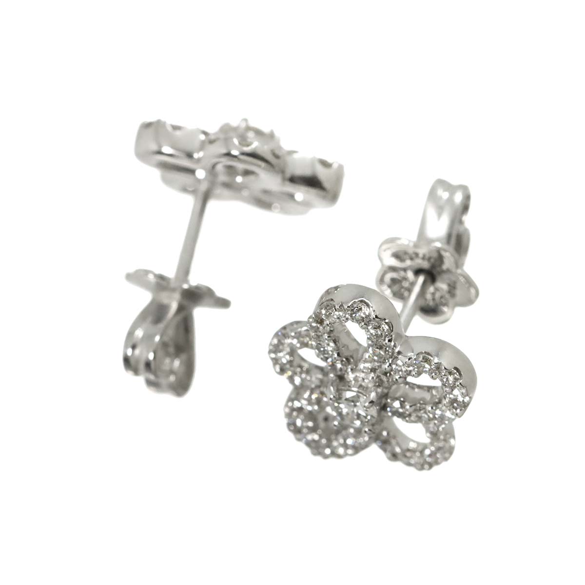 Diamond 0.22ct/0.22ct Earrings Pierced 18K WG 750