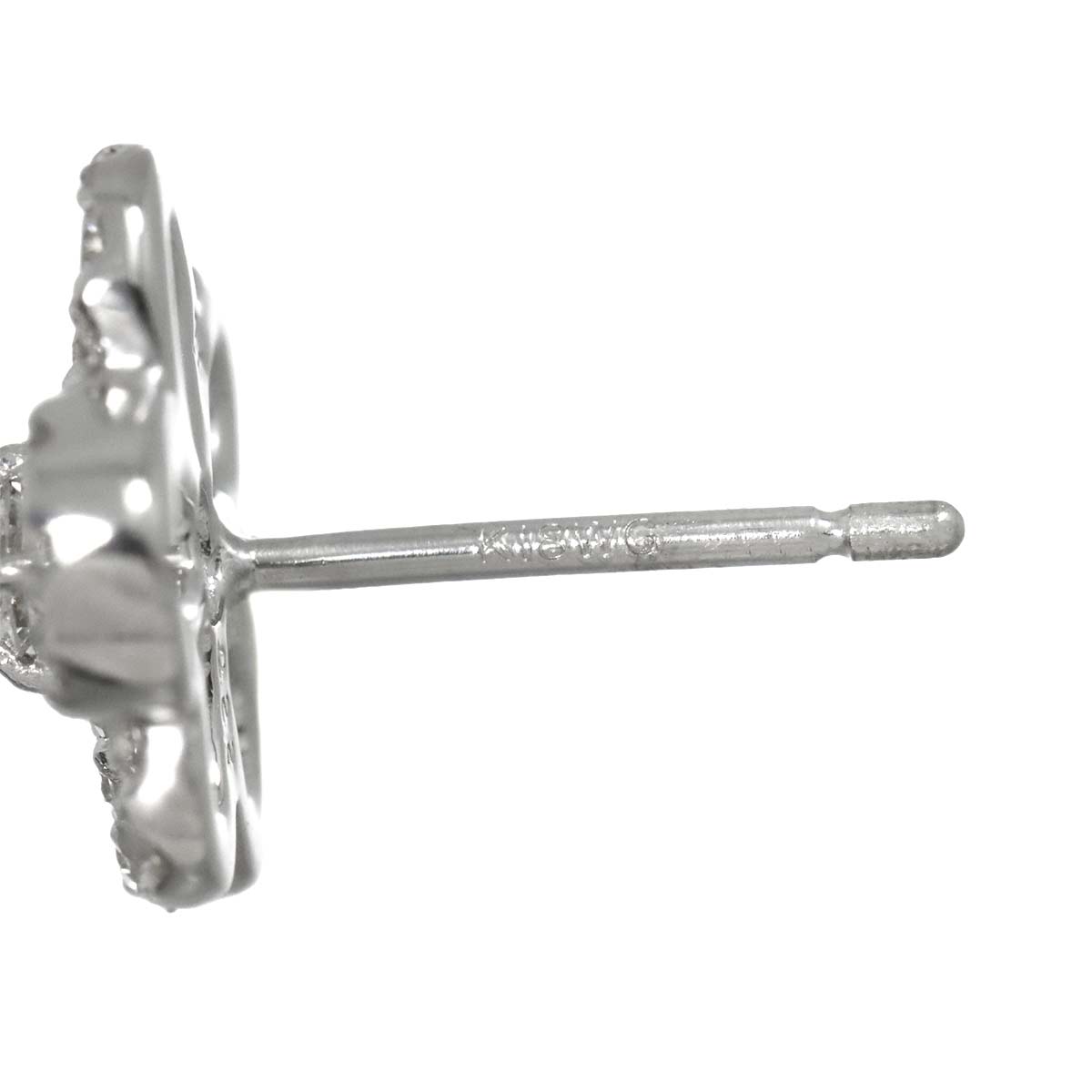 Diamond 0.22ct/0.22ct Earrings Pierced 18K WG 750