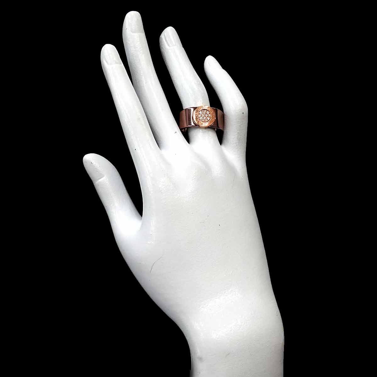 Diamond Ring 18K Pink Gold 750 METAL size60 8.75(US)