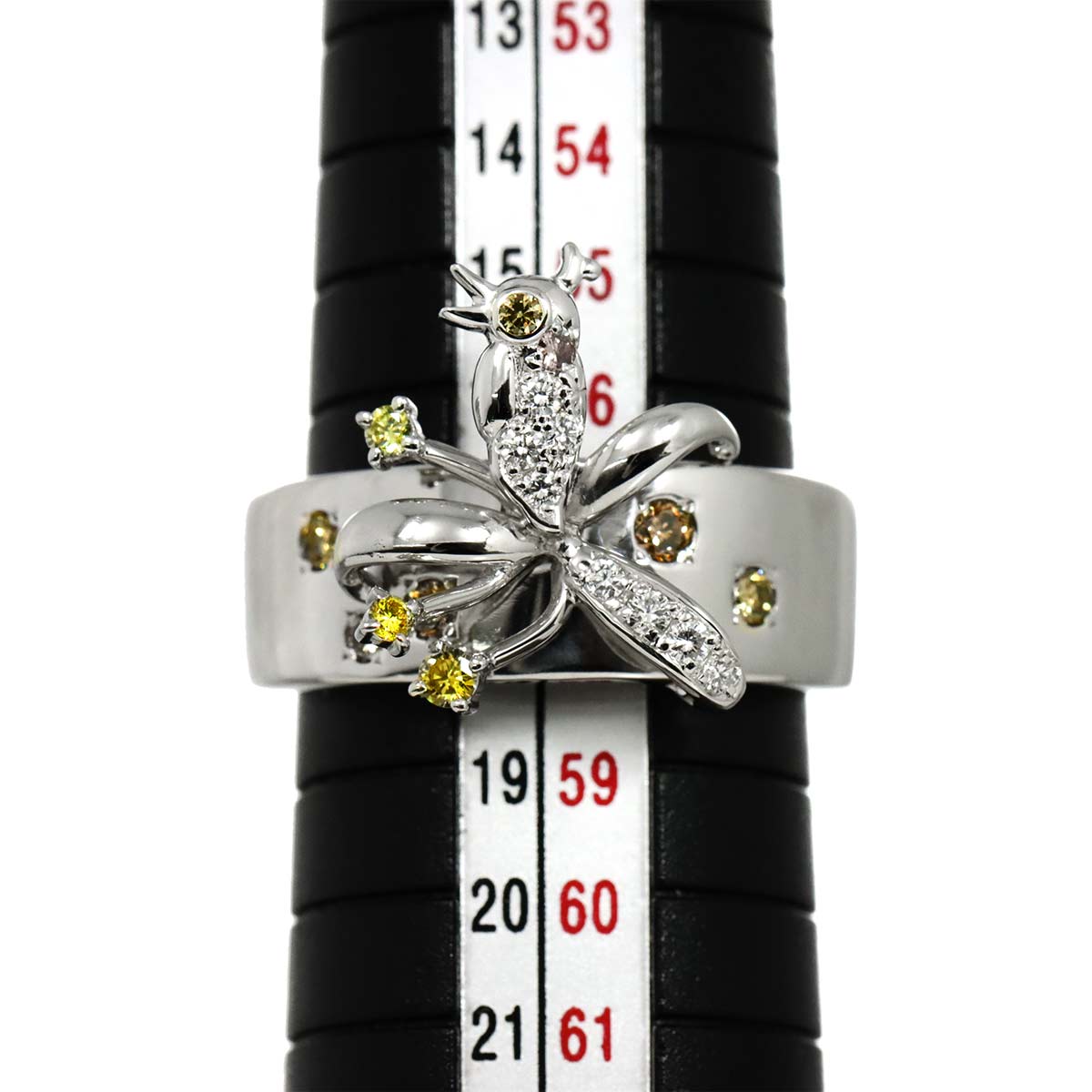 Diamond 0.35ct Ring 18K White Gold 750 Size8-8.25(US)