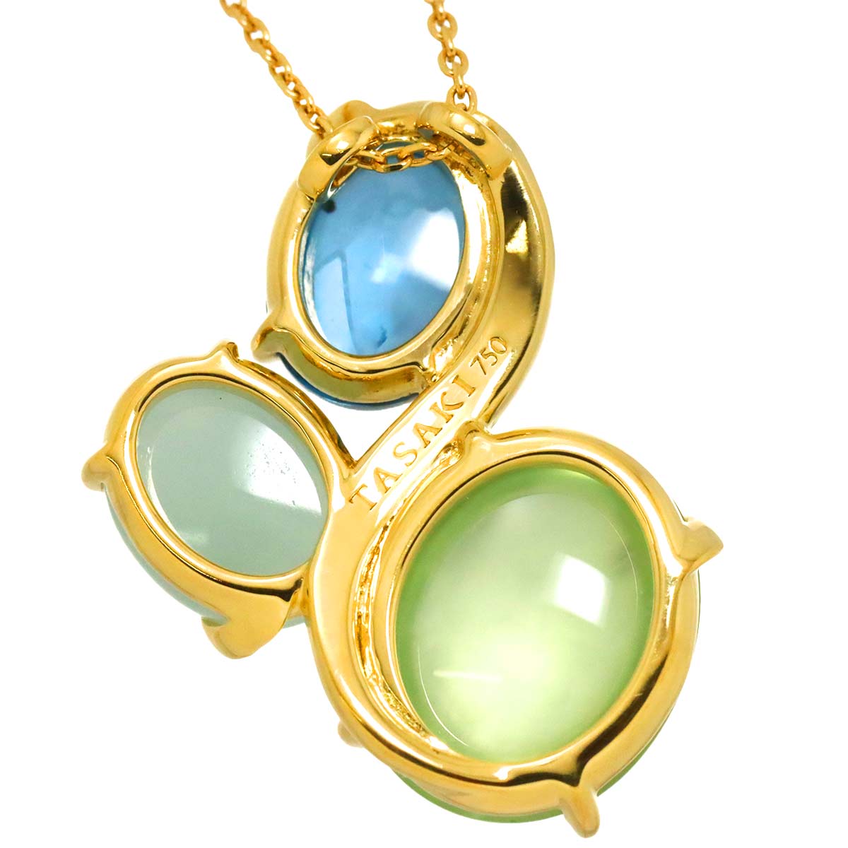 BlueTopaz Prenight Quartz Necklace 18K YG 750