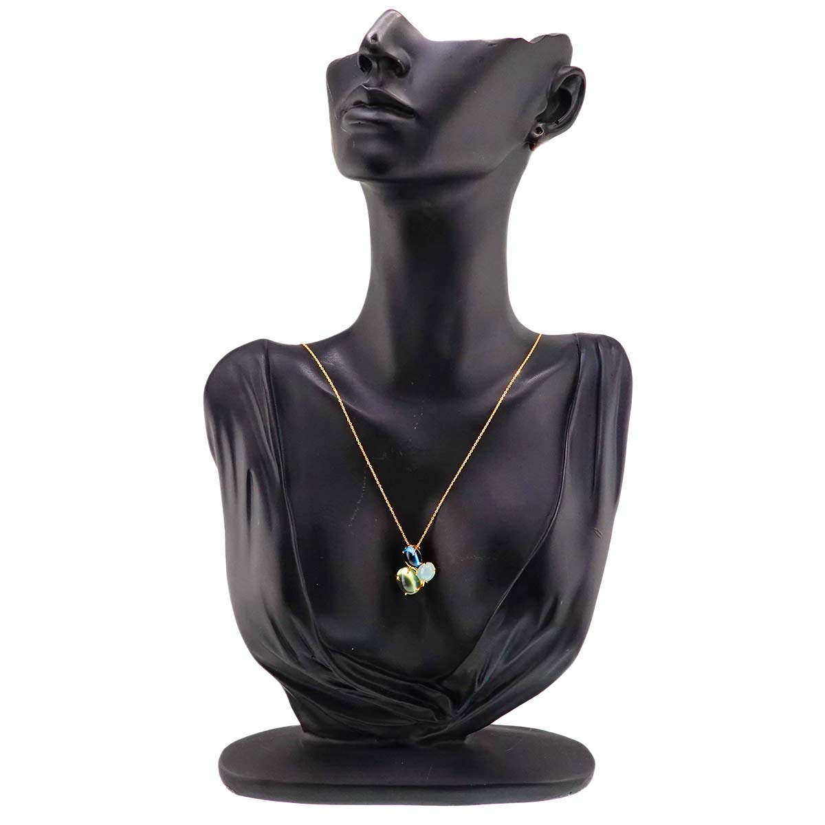 BlueTopaz Prenight Quartz Necklace 18K YG 750