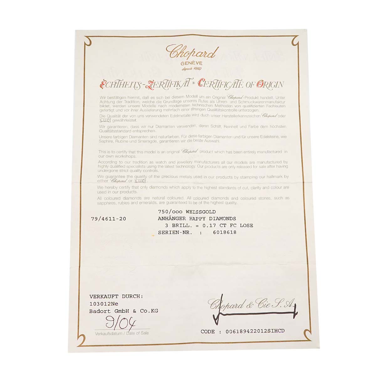 Happy Diamond Heart Necklace 18K White Gold 750