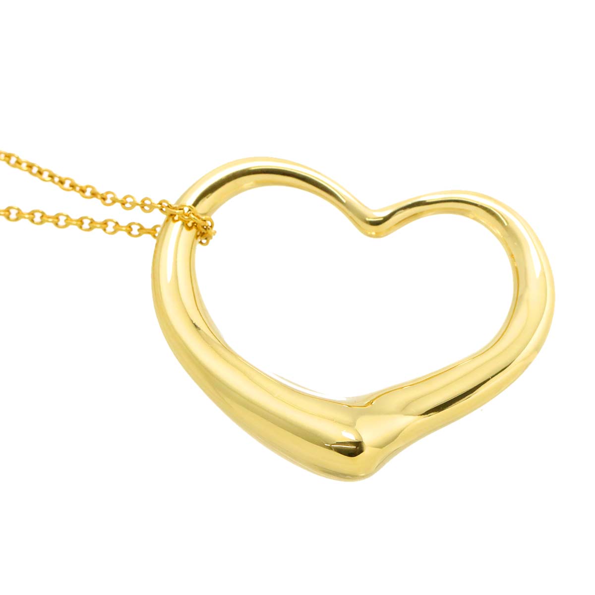 Open Heart Long Necklace 18K Yellow Gold 750