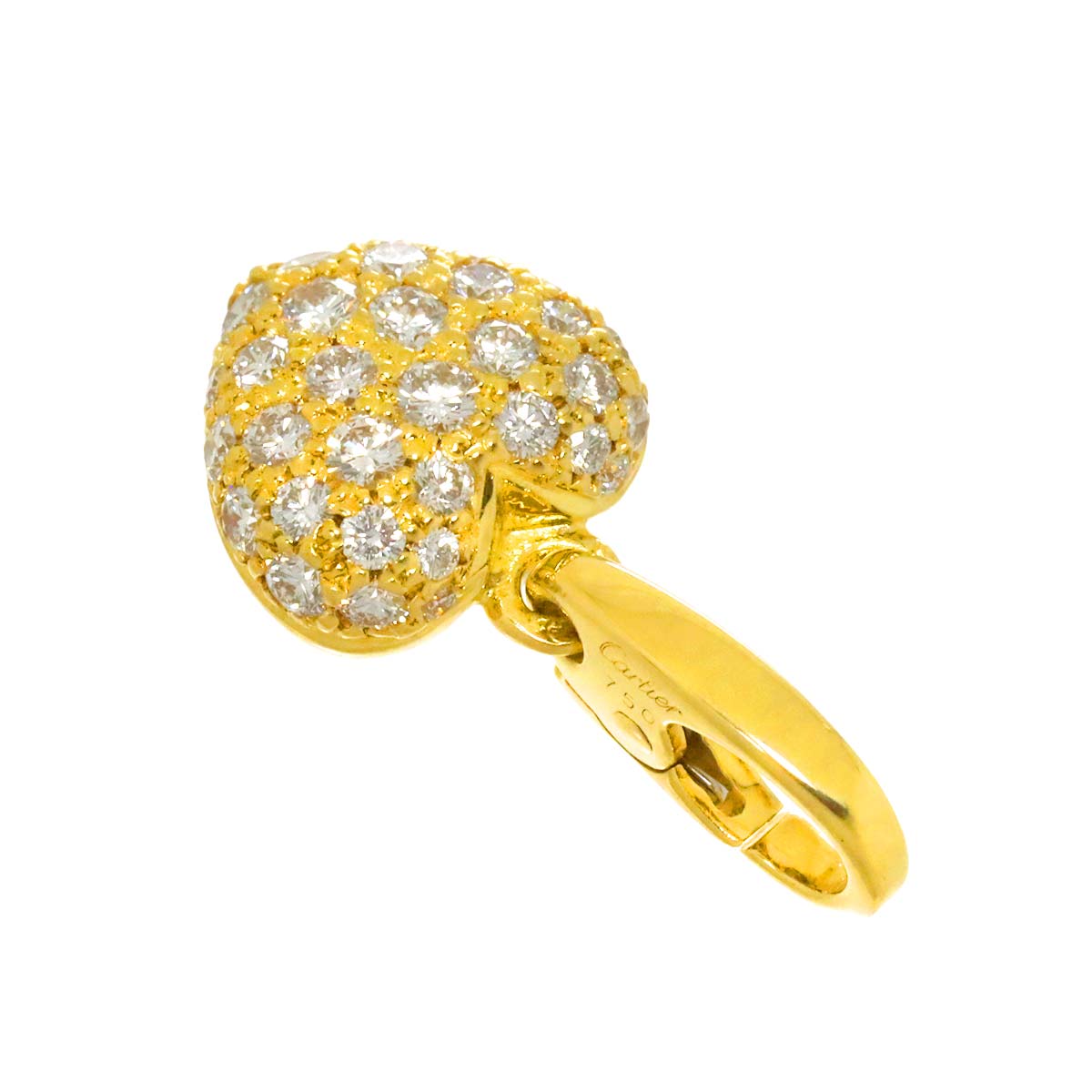 Heart Diamond Pendant Top 18K Yellow Gold 750