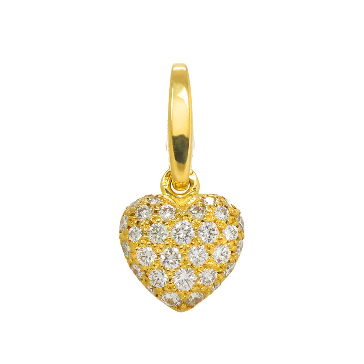 Heart Diamond Pendant Top 18K Yellow Gold 750