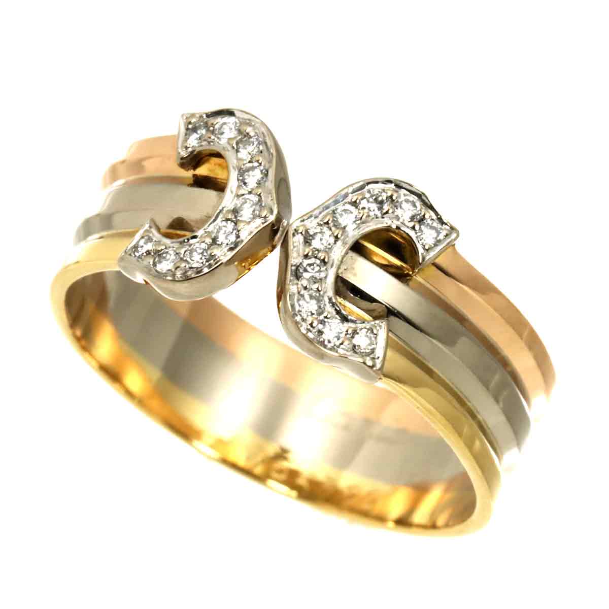 C2 Diamond Ring 18K YG WG PG 750 Size55 6.75(US)