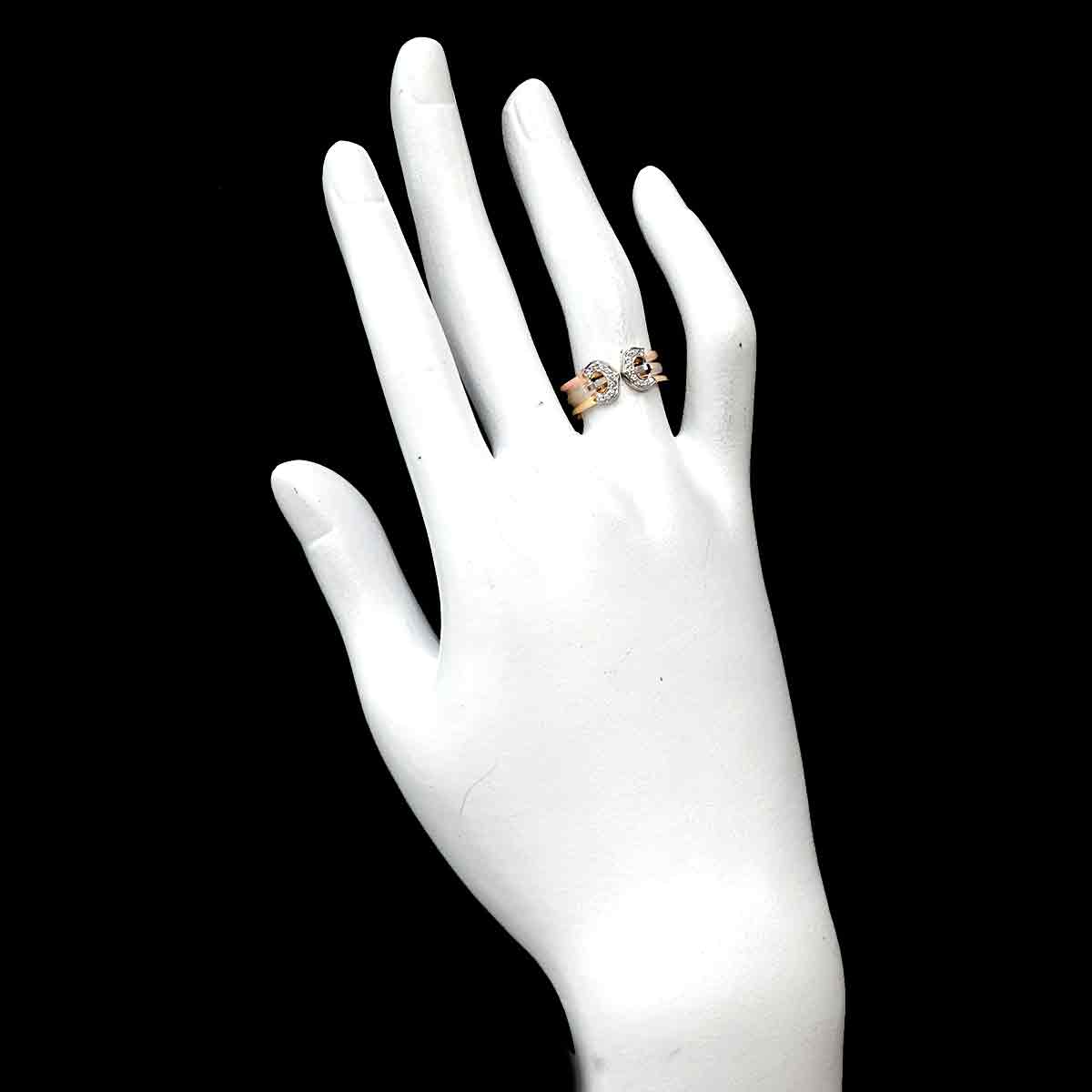 C2 Diamond Ring 18K YG WG PG 750 Size55 6.75(US)