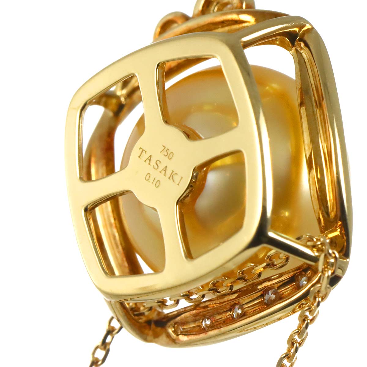 South Sea pearl 12.3mm Diamond 0.10ct Necklace 18K YG 750