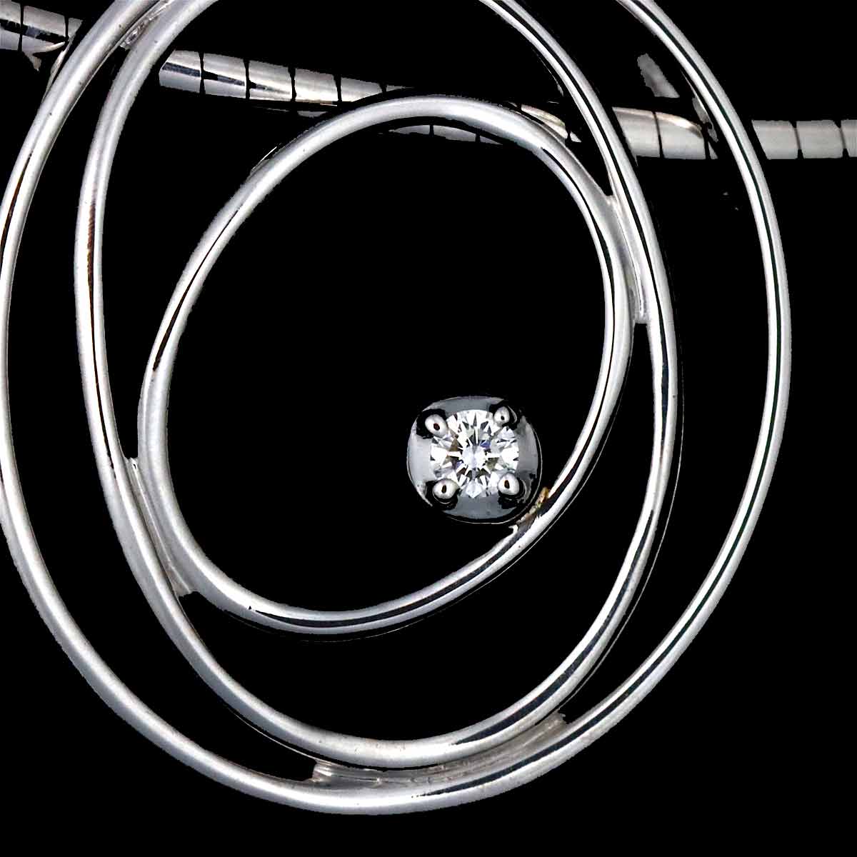 Diamond 0.01ct Necklace 18K WG White Gold 750