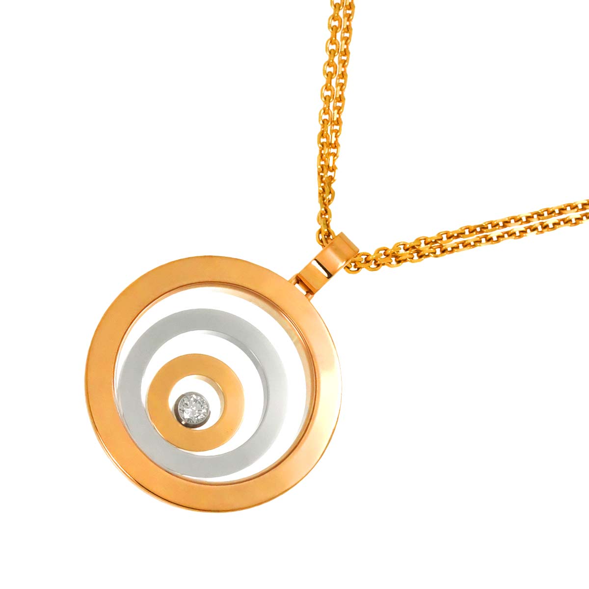 Happy Spirit Diamond Necklace 18K WG PG 750