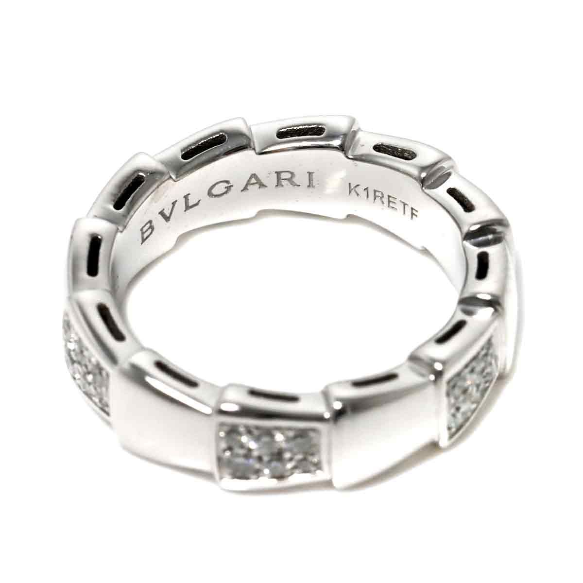 Serpenti Viper Diamond Ring 18K White Gold 750 size52 6(US)