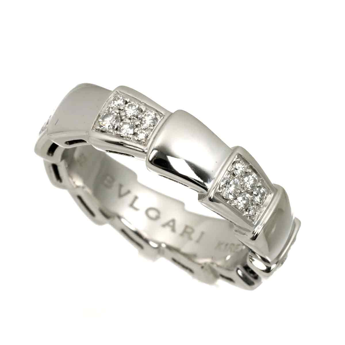 Serpenti Viper Diamond Ring 18K White Gold 750 size52 6(US)