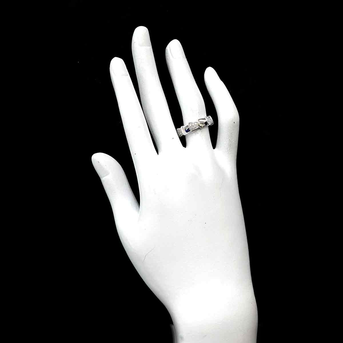 Serpenti Viper Diamond Ring 18K White Gold 750 size52 6(US)