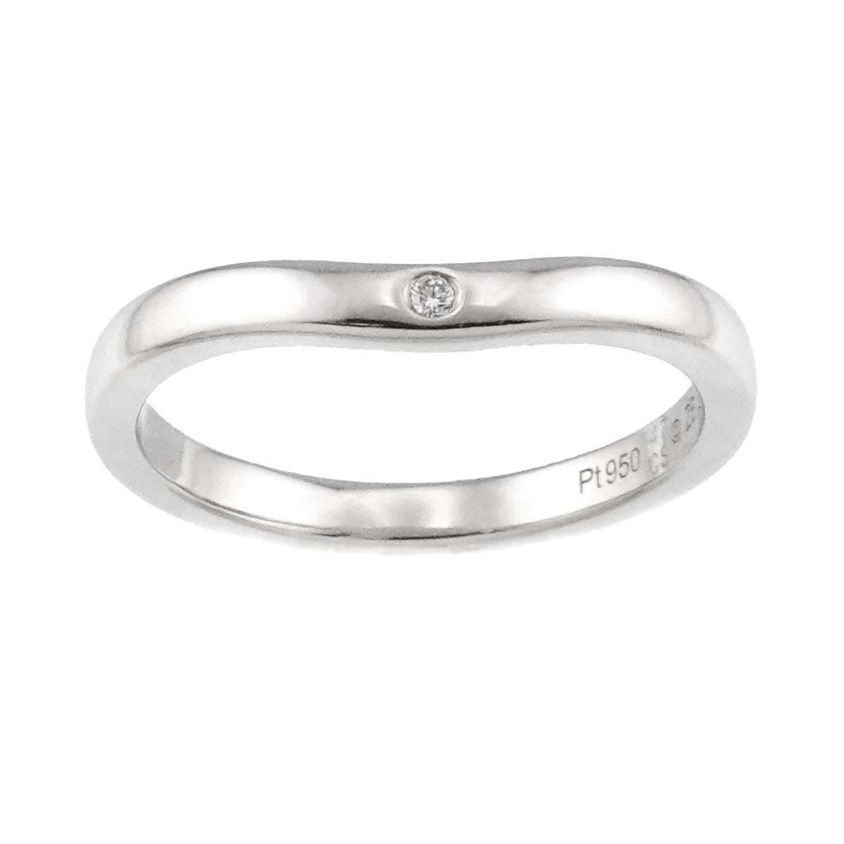 Ballerine curve Diamond 3P Ring Pt Pt size47 4(US)