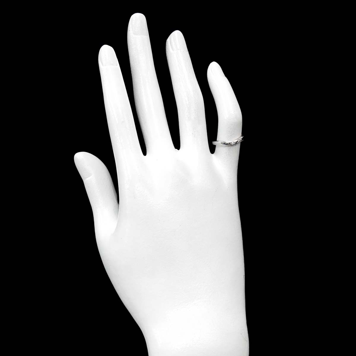 Ballerine curve Diamond 3P Ring Pt Pt size47 4(US)