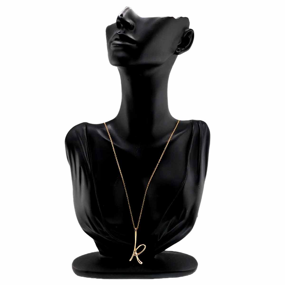 Letter K Long Necklace 18K Yellow Gold 750