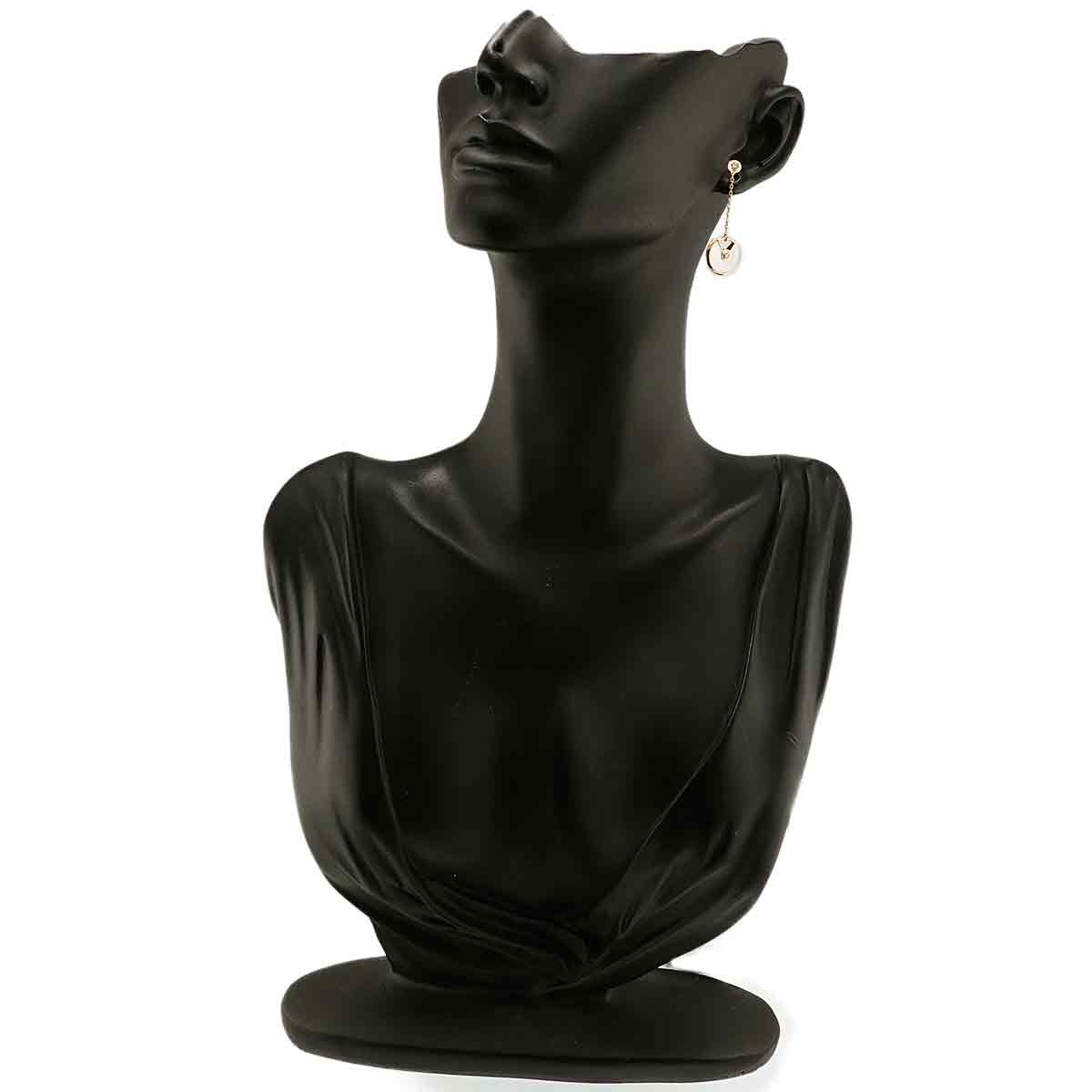 Amulette Mother of Pearl Diamond Earrings Pierced 18K YG 750