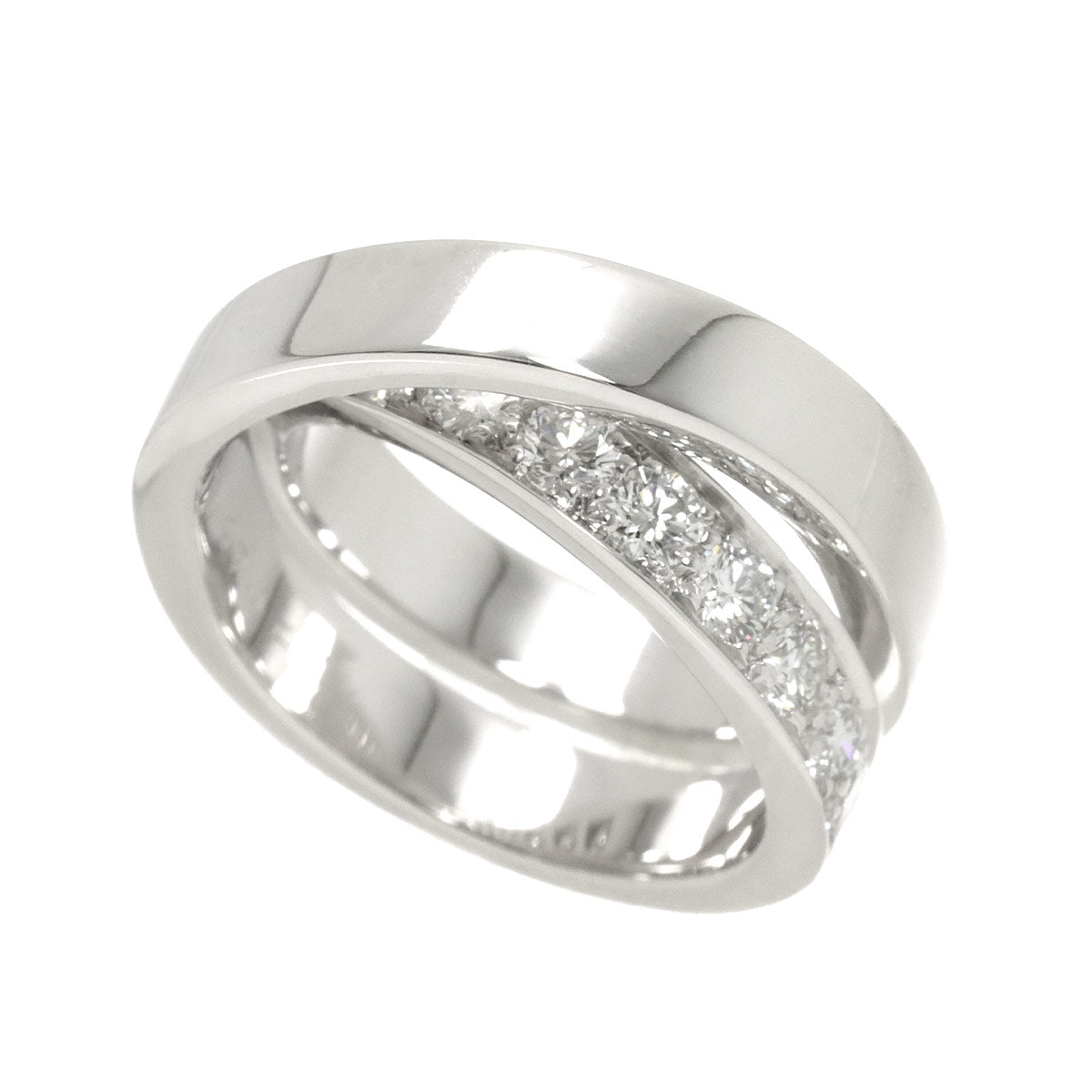 Paris Half Diamond Ring 18K WG 750 Size52 6(US)