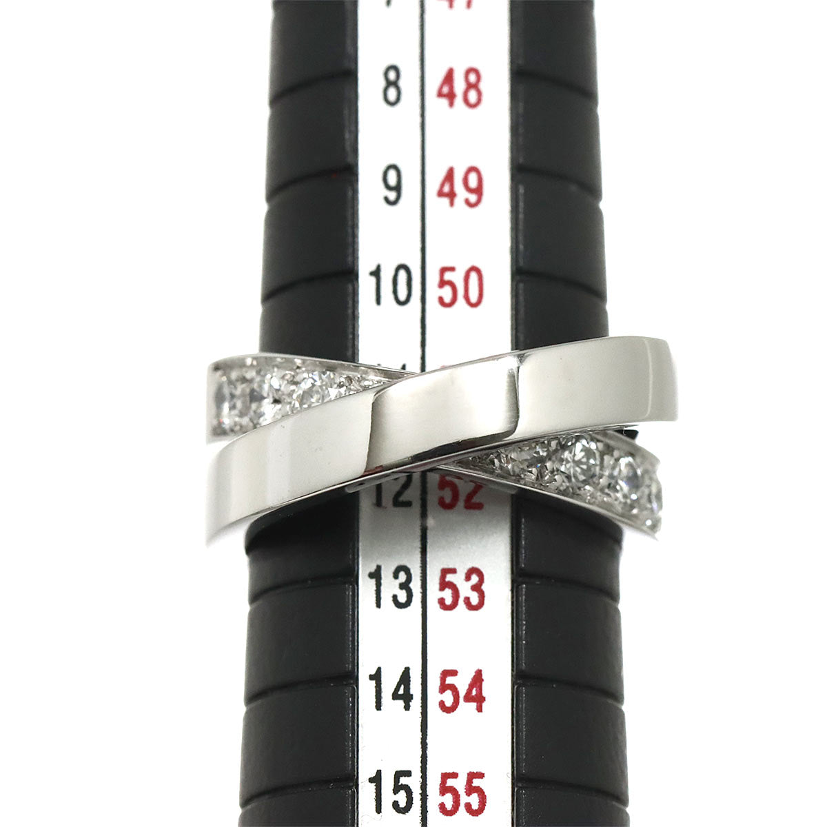 Paris Half Diamond Ring 18K WG 750 Size52 6(US)