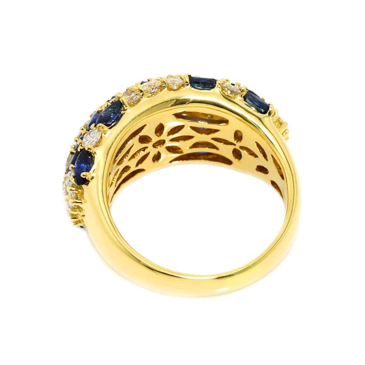 Sapphire 3.19ct Diamond 2.03ct Ring 18K YG Yellow Gold size7.5(US)