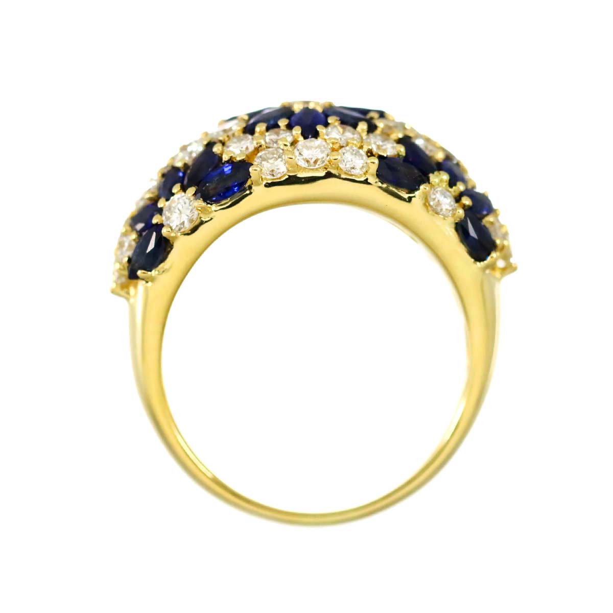 Sapphire 3.19ct Diamond 2.03ct Ring 18K YG Yellow Gold size7.5(US)