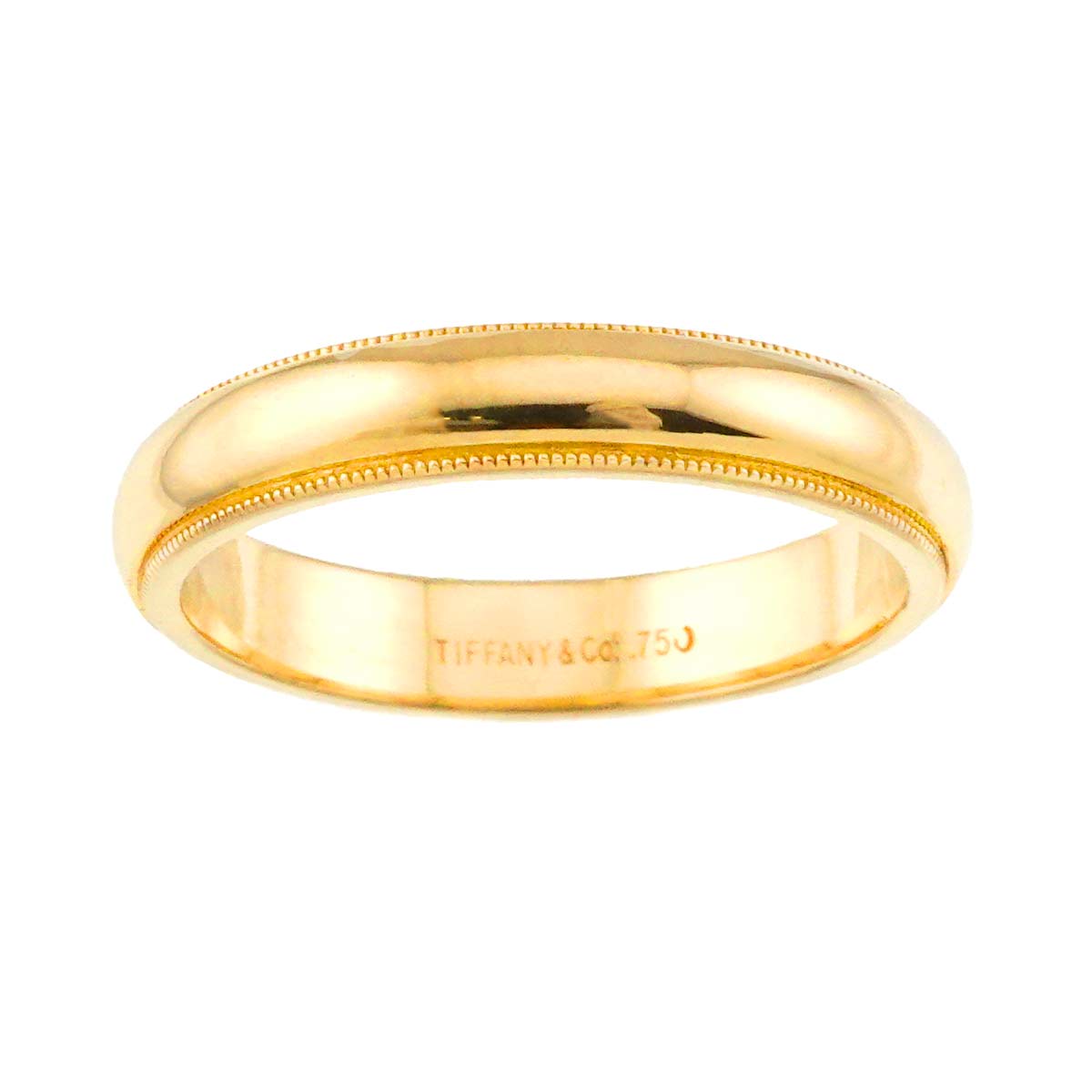 Milgrain Band Ring 18K YG 750 Size8-8.25(US)