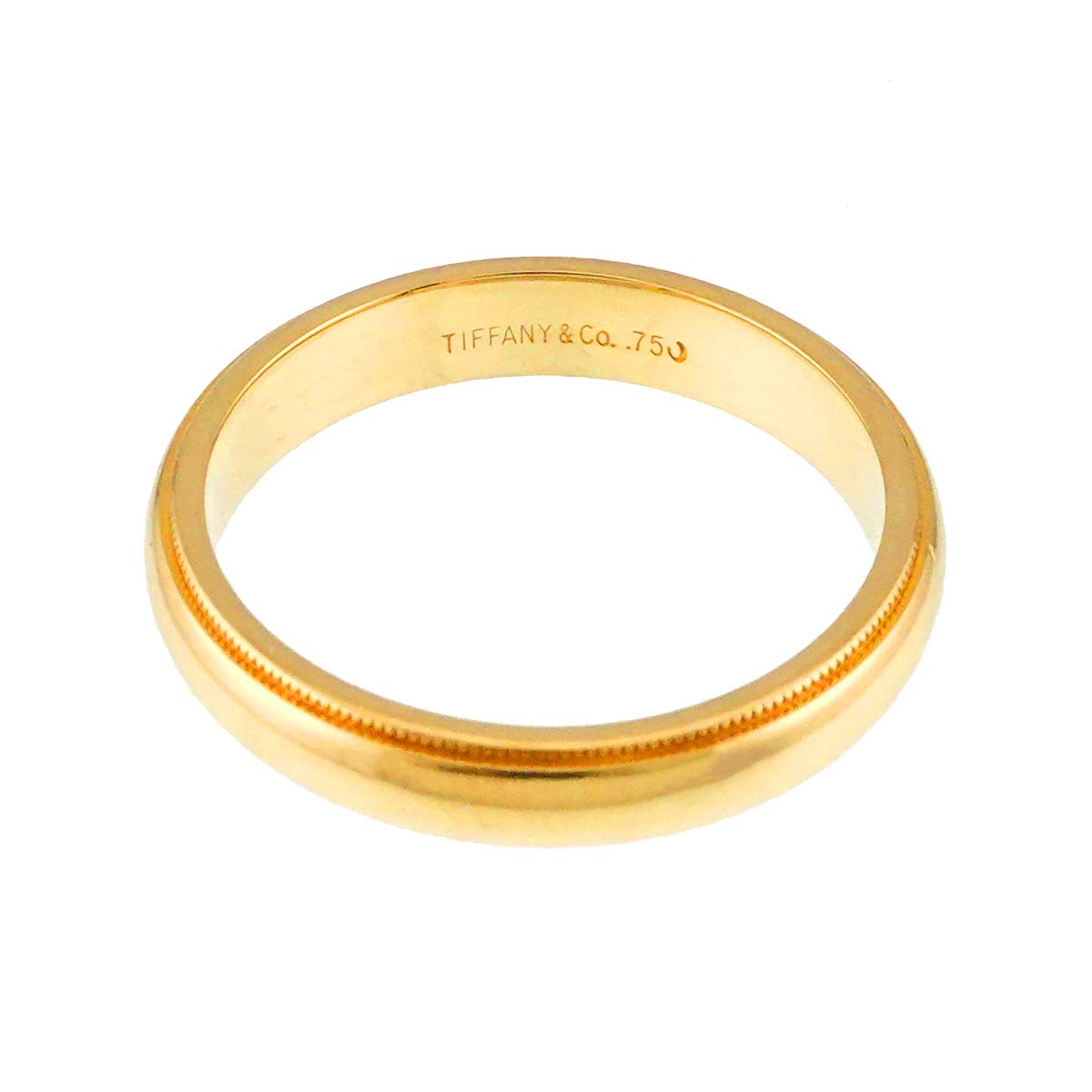 Milgrain Band Ring 18K YG 750 Size8-8.25(US)